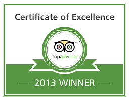 TripAdvisor Certificate Of Excellence Award, 2013, UK