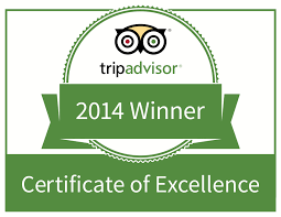 TripAdvisor Certificate Of Excellence Award, 2014, UK