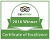 TripAdvisor Certificate Of Excellence Award, 2016, UK